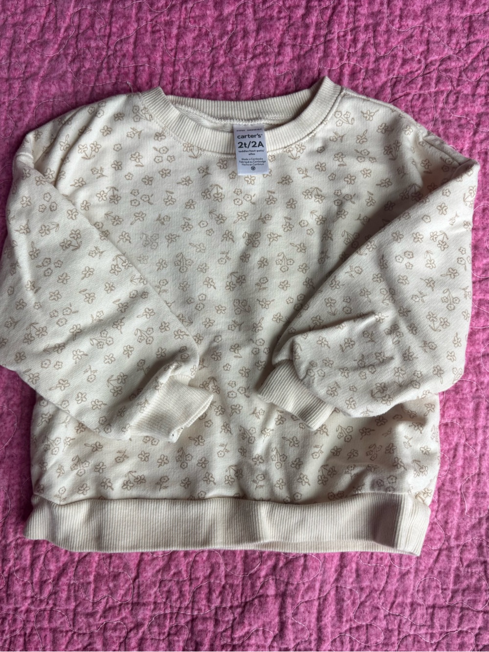 Carters Cream Floral Print Kids Sweatshirt